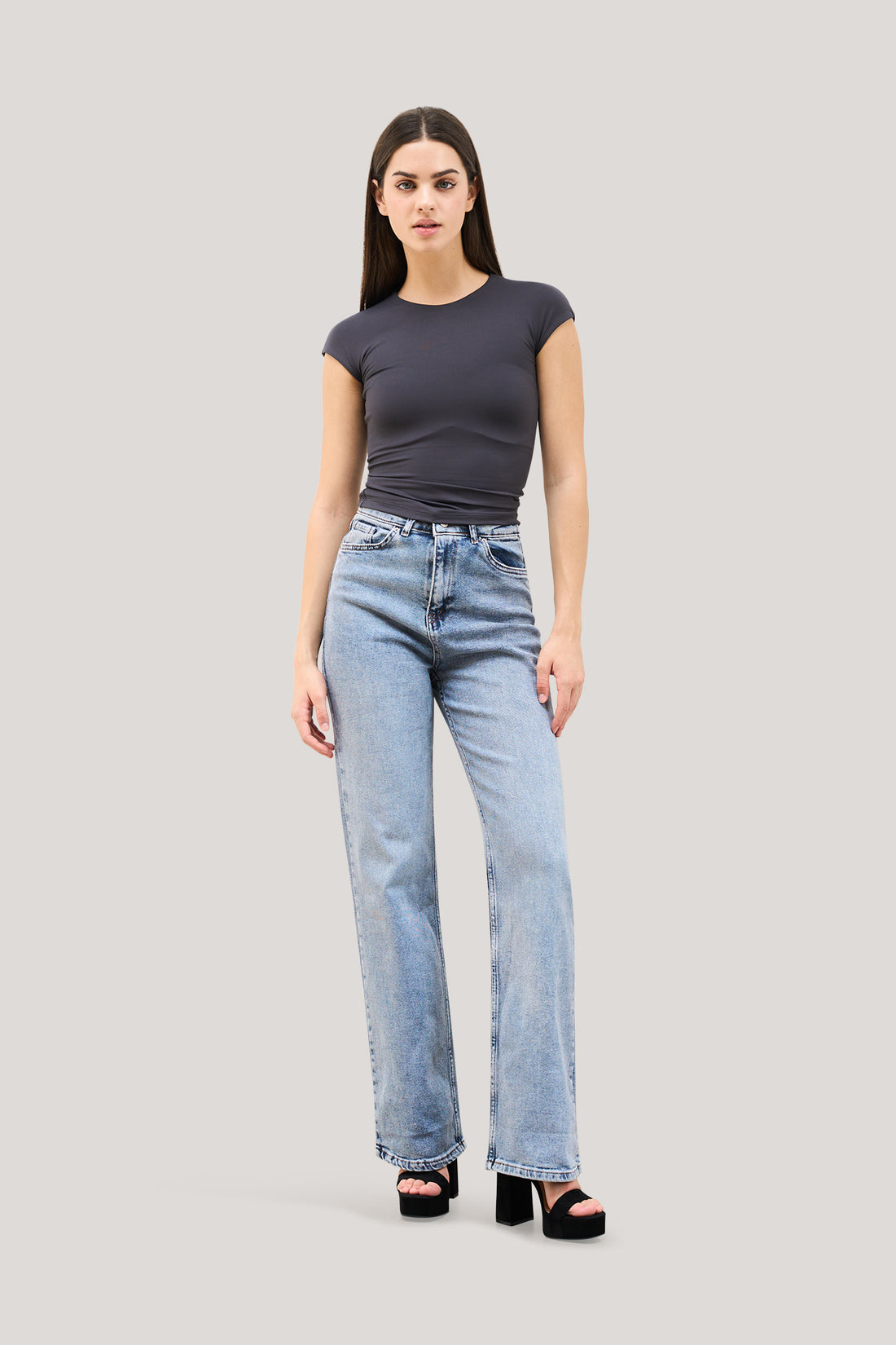 Stretchy Straight Leg Jeans