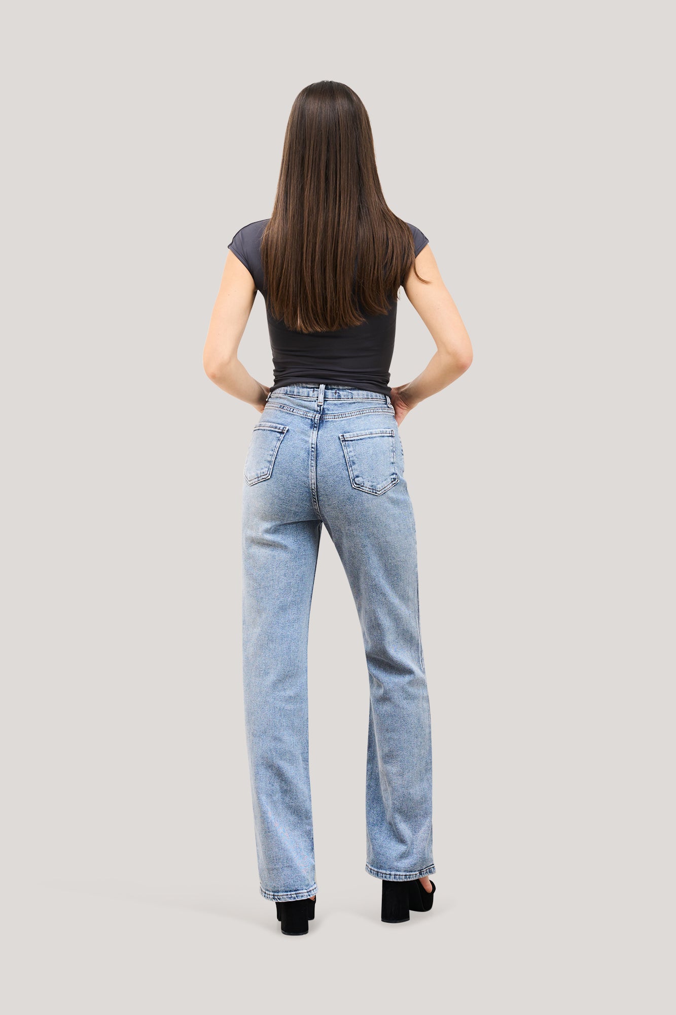 Stretchy Straight Leg Jeans