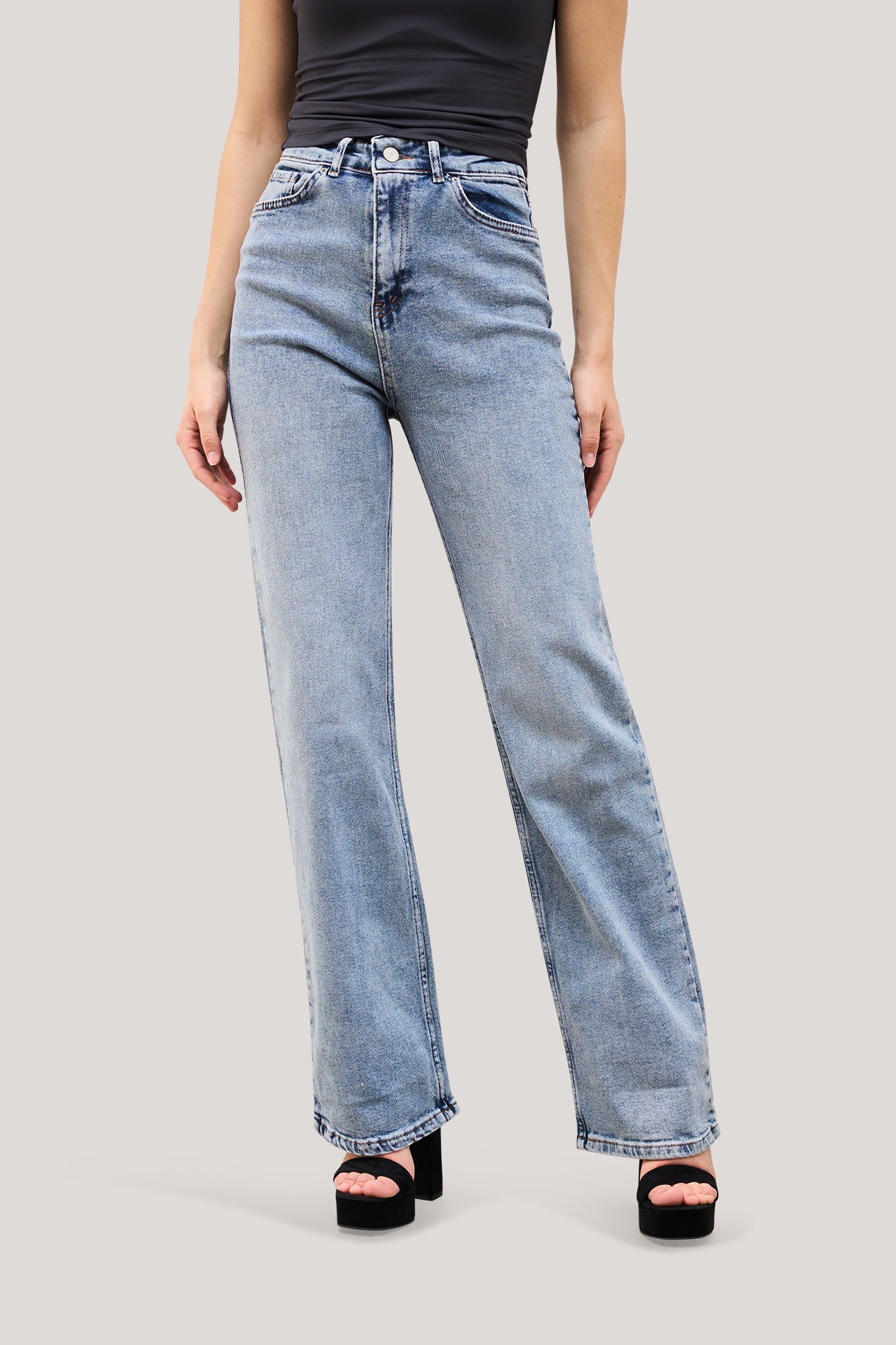 Stretchy Straight Leg Jeans