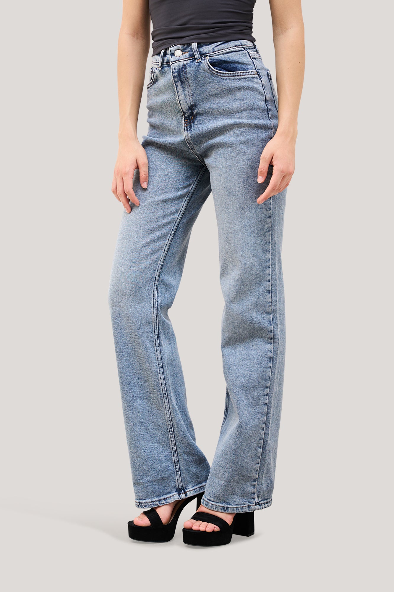 Stretchy Straight Leg Jeans